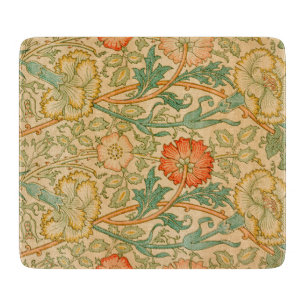 Rosa- und Rosenmuster (von William Morris) Schneidebrett