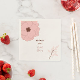 Rosa und rostfarbene Folklorekunst Serviette