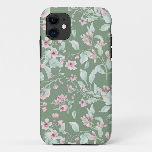 Rosa und rot Blütenmuster Case-Mate iPhone ca. Hülle (Rückseite)