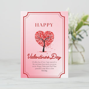 Rosa und rot einfache Illustration Happy Valentine Einladung