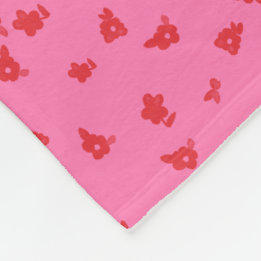 Rosa und Rot gemustert floral Fleecedecke