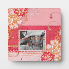 Rosa und Rot Kleines Foto Plaque mit Easel Fotoplatte