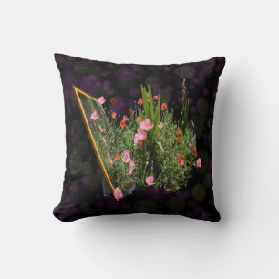 Rosa und Rot-Mohnblume Kissen