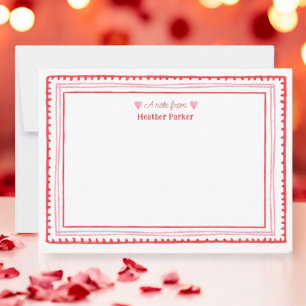 Rosa und Rot-Sweetheart Valentine Themed Mitteilungskarte