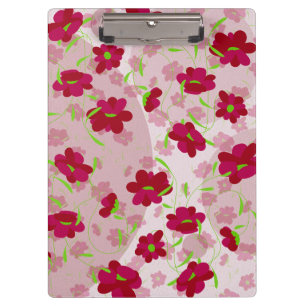 Rosa und rote Blume - Blumen Klemmbrett