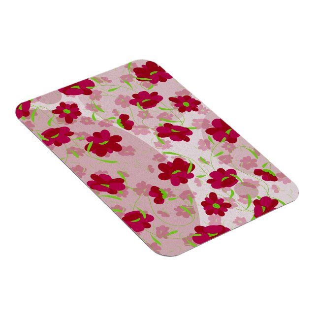 Rosa und rote Blume - Blumen Magnet (Rechte Seite)