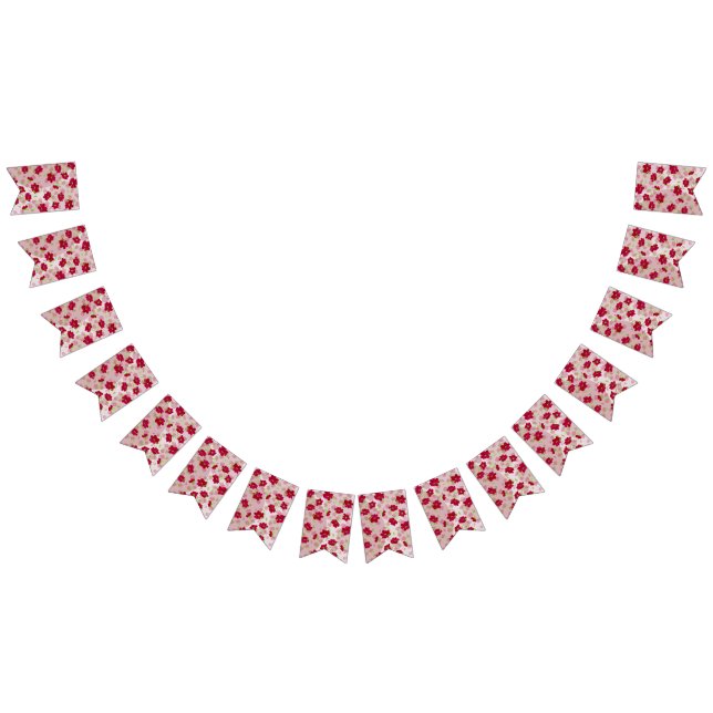 Rosa und rote Blume - Blumen Wimpelkette (Alle)