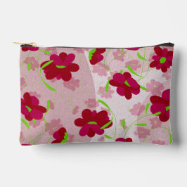 Rosa und rote Blume - Blumen Zubehörtasche