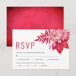 Rosa und rote Blume Blütenhochzeit RSVP Karte