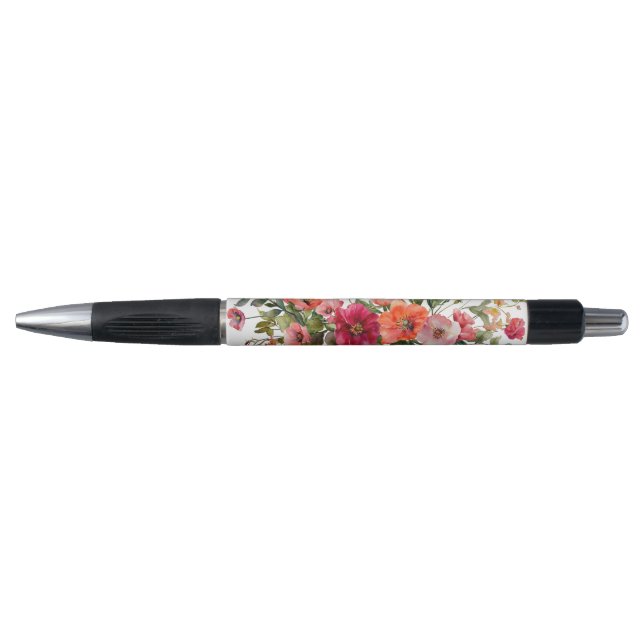 Rosa und rote Blume Pen Kugelschreiber (Vorderseite)