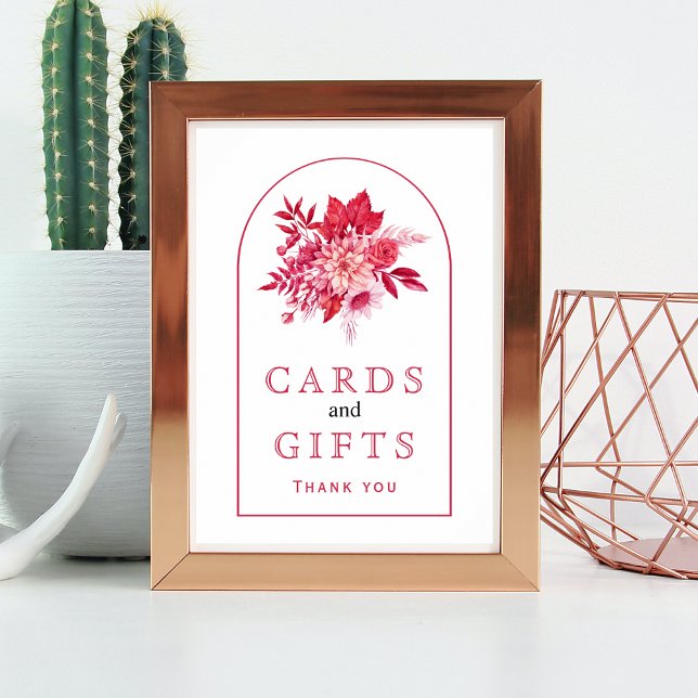 Rosa und rote Blume und Laubschild Poster (Von Creator hochgeladen)