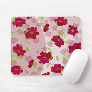 Rosa und rote Blumen - Floral Mousepad