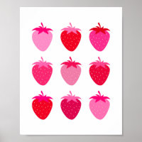 Rosa und rote Erdbeeren