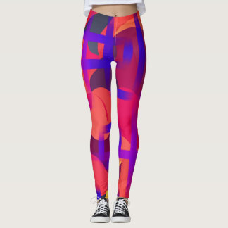 Rosa und rote Gefärbte Krawatte Leggings