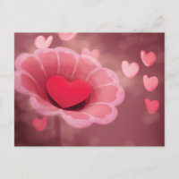 Rosa und rote, handgefertigte Papierherz-Blume