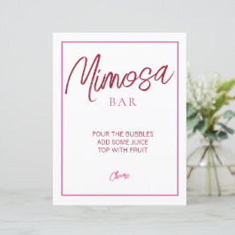 Rosa und Rote Mimosa Bar Sign