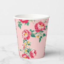 Rosa und Rote Peony Chinoiserie Blumen