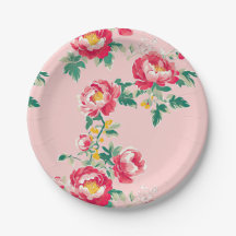 Rosa und Rote Peony Chinoiserie Blumen
