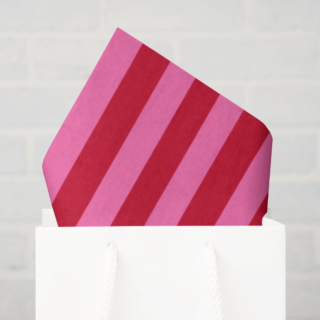 Rosa und rote Pfefferminzstreifen Seidenpapier (Geschenktüte)
