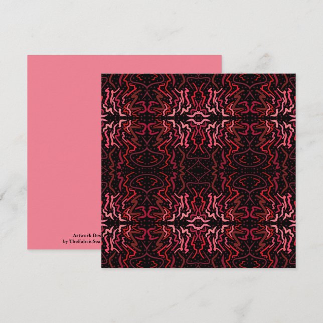 Rosa und rote Punkte und Schlängelchen-Muster auf  Karte (Vorne/Hinten)