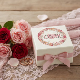 Rosa und rote romantische Rosen Frühlings-Blumenho Runder Aufkleber