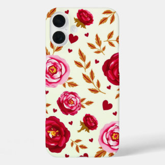 Rosa und Rote Rosen iPhone 16 Plus Hülle