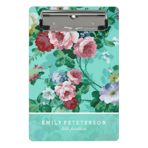 Rosa und rote Rosenmuster Mini Klemmbrett