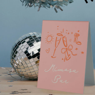 Rosa und Rote Sketch Bachelorette Wochenende Party Tischaufsteller
