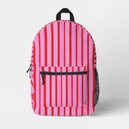 Rosa und rote Streifen Bedruckter Rucksack