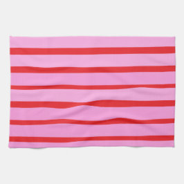 Rosa und rote Streifen Geschirrtuch