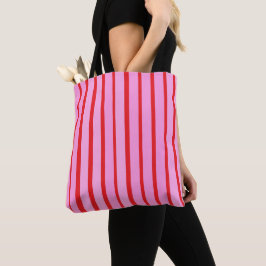 Rosa und rote Streifen Tasche