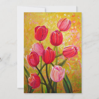 Rosa und rote Tulips Einladung