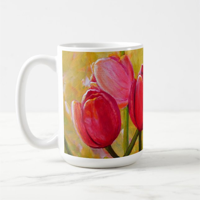 Rosa und rote Tulips Kaffeetasse (Links)
