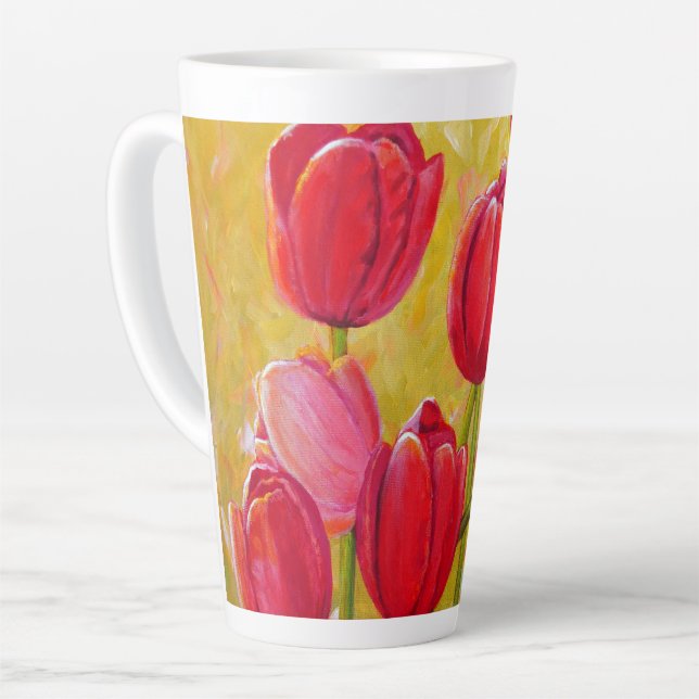 Rosa und rote Tulips Milchtasse (Linke Ecke)