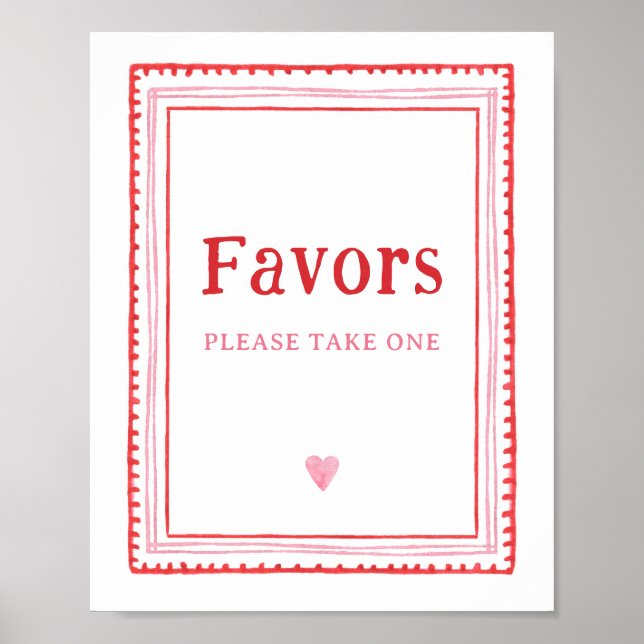 Rosa und Rote Valentine befürworten Unterzeichnung Poster (Vorne)