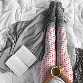 Rosa und rote Valentine Liebe Herzmuster Leggings