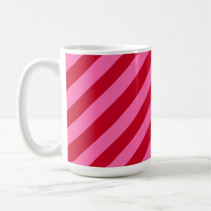 Rosa und rote Weihnachts-Pfefferminz-Streifen Kaffeetasse