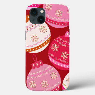 Rosa und rote Weihnachtsbaumkugeln Case-Mate iPhone Hülle