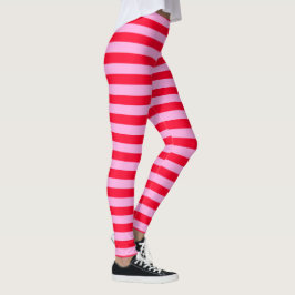 Rosa und roten gestreiftes Muster-bunten Leggings