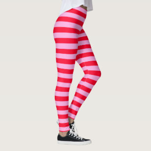 Rosa und roten gestreiftes Muster-bunten Leggings