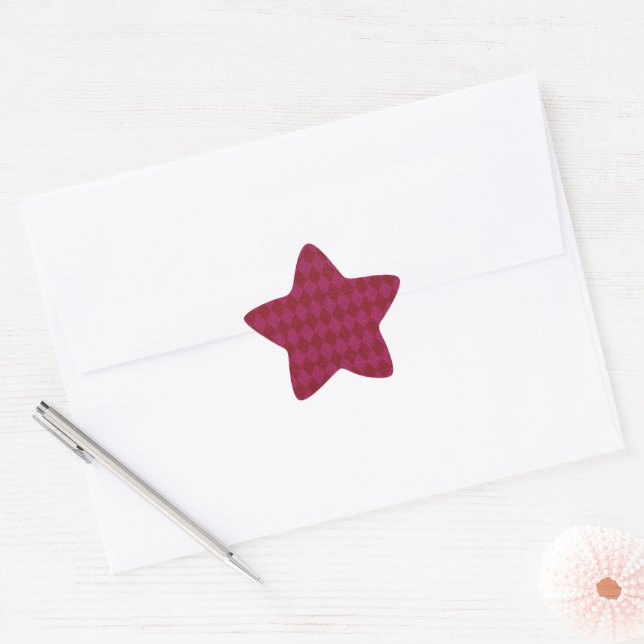 Rosa und roter Diamant Glitzer Stern-Aufkleber (Umschlag)