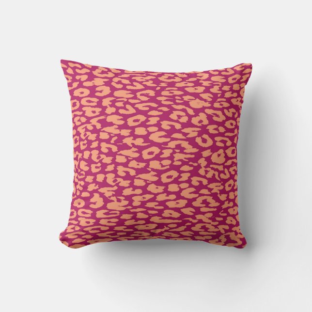 Rosa und roter Leopard drucken Hautfett Kissen (Vorderseite)