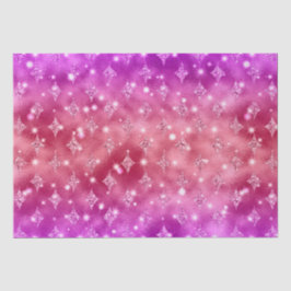 Rosa und Roter Ombre Glitzer Star Celestial Muster Seidenpapier