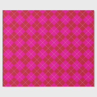 Rosa und rotes Argyle-Weihnachtsfest Geschenkpapier