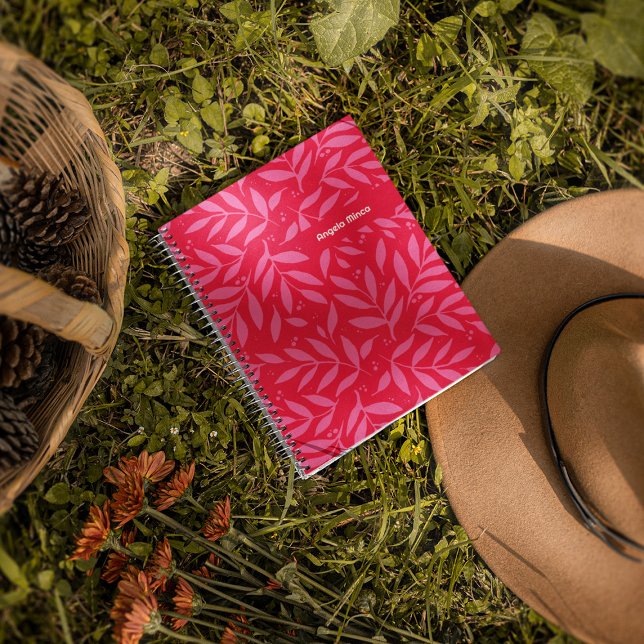 Rosa und rotes Blattwerk Notizbuch (Von Creator hochgeladen)