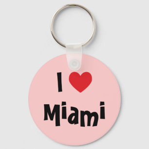 Rosa und Rotes Herz I Liebe Miami Schlüsselanhänger