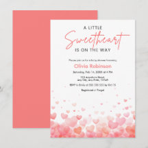 Rosa und Rotes kleines Schatz Baby Shower