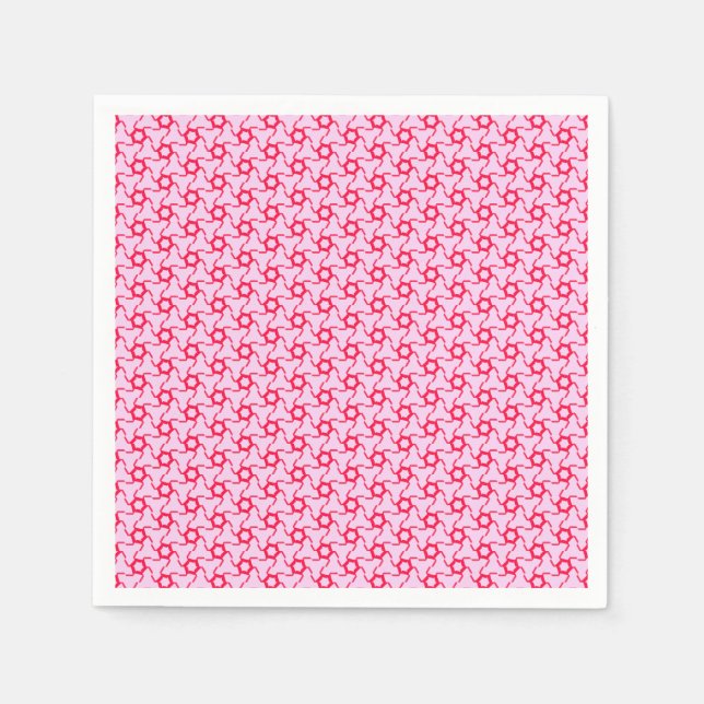 Rosa und rotes Mosaik Serviette (Vorderseite)