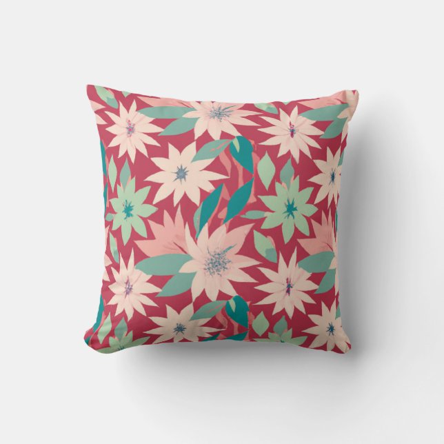rosa und rotes Muster Kissen (Vorderseite)