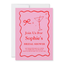 Rosa und rotes Retro-Brautparty, Martini